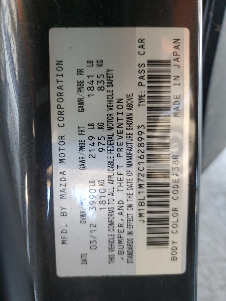 2012 Mazda 3 I VIN: JM1BL1M72C1628993 Lot: 66233965