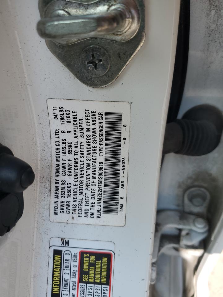 2011 Honda Insight Ex VIN: JHMZE2H76BS009619 Lot: 63851835