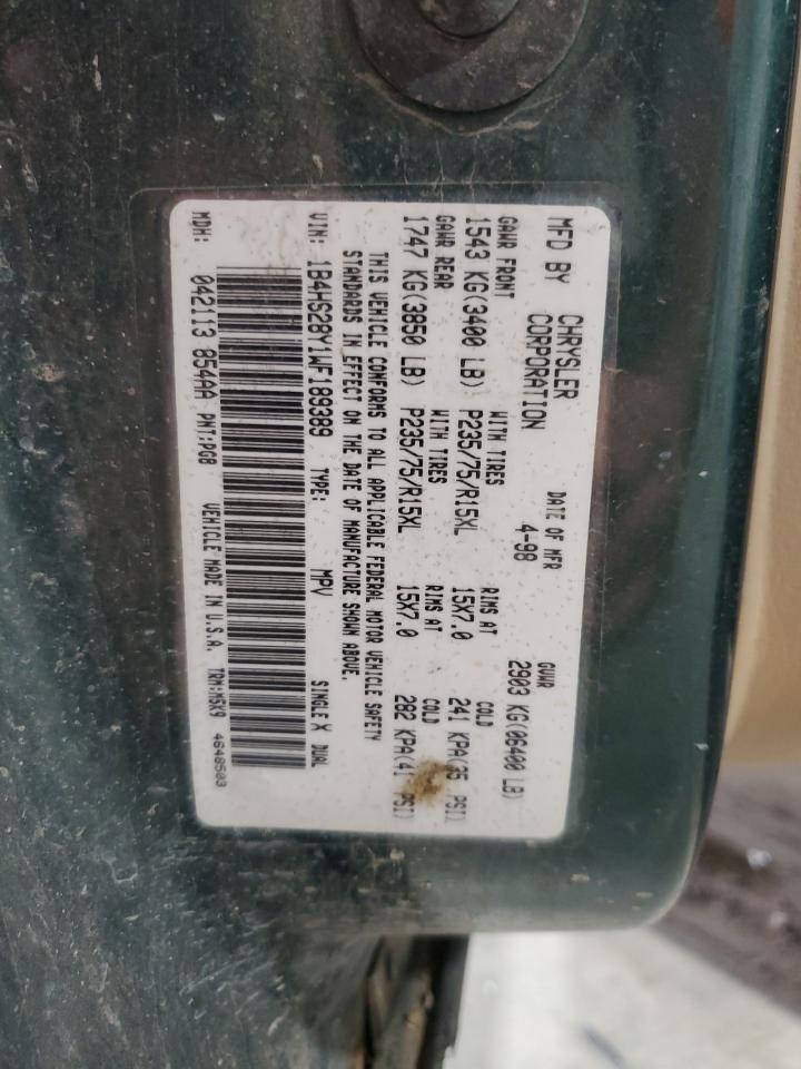 1998 Dodge Durango VIN: 1B4HS28Y1WF189389 Lot: 65912505