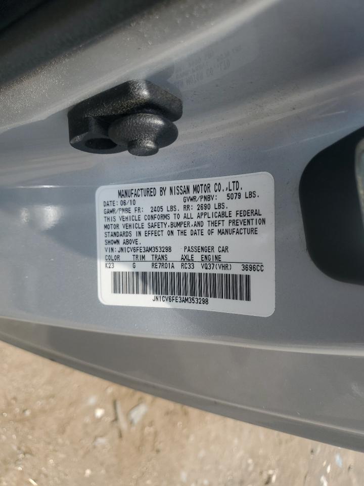 2010 Infiniti G37 Base VIN: JN1CV6FE3AM353298 Lot: 65335845
