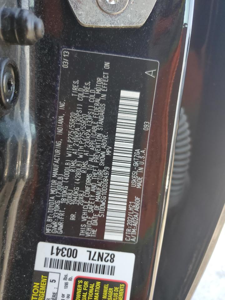 2013 Toyota Sequoia Platinum VIN: 5TDDW5G10DS084979 Lot: 66496215