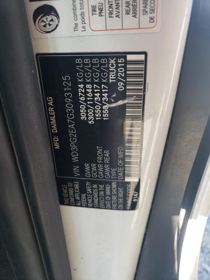 2016 Mercedes-Benz Metris VIN: WD3PG2EA7G3093125 Lot: 63294935