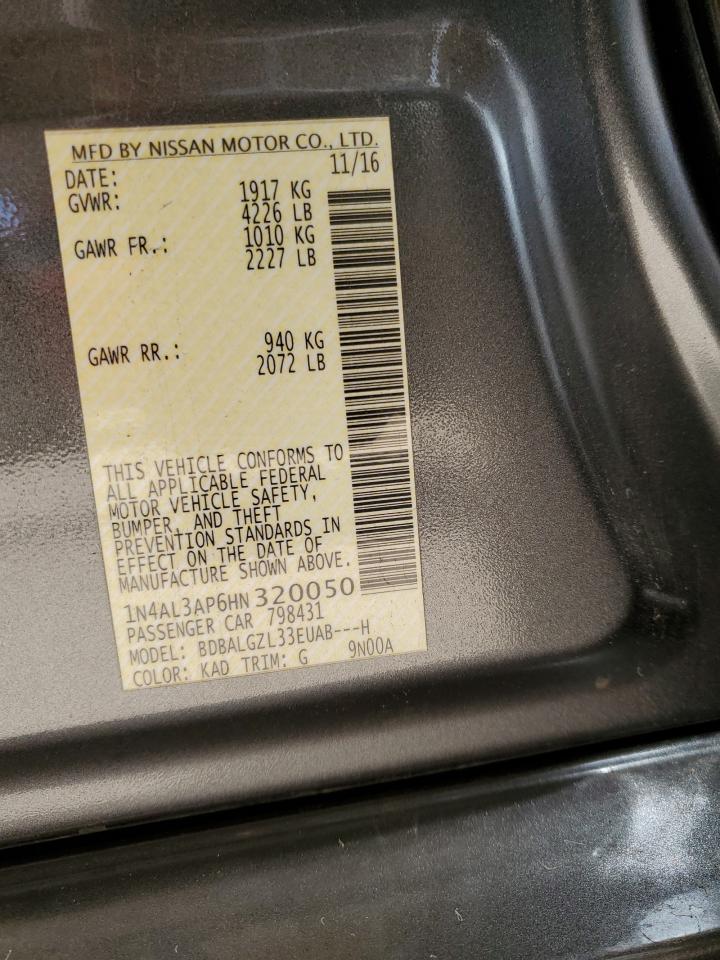 1n4al3ap6hn320050 1N4AL3AP6HN320050 2017 Nissan Altima 2.5
