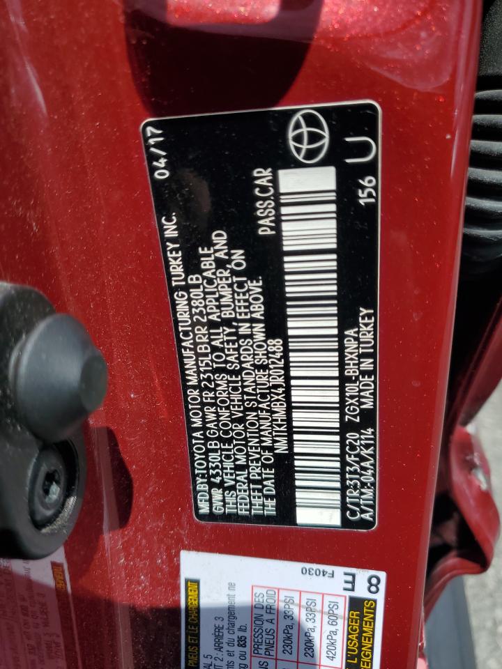 2018 Toyota C-Hr Xle VIN: NMTKHMBX4JR012488 Lot: 64209825