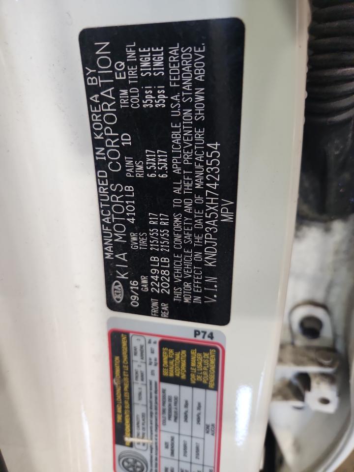 2017 Kia Soul + VIN: KNDJP3A5XH7423554 Lot: 65257115