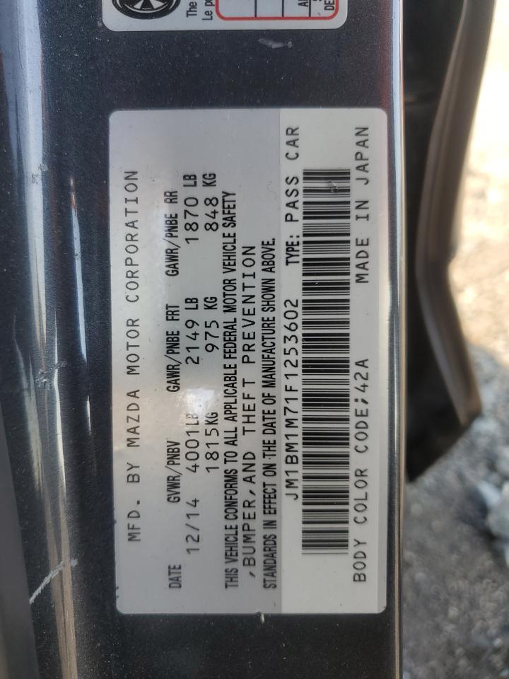 2015 Mazda 3 Grand Touring VIN: JM1BM1M71F1253602 Lot: 64747525