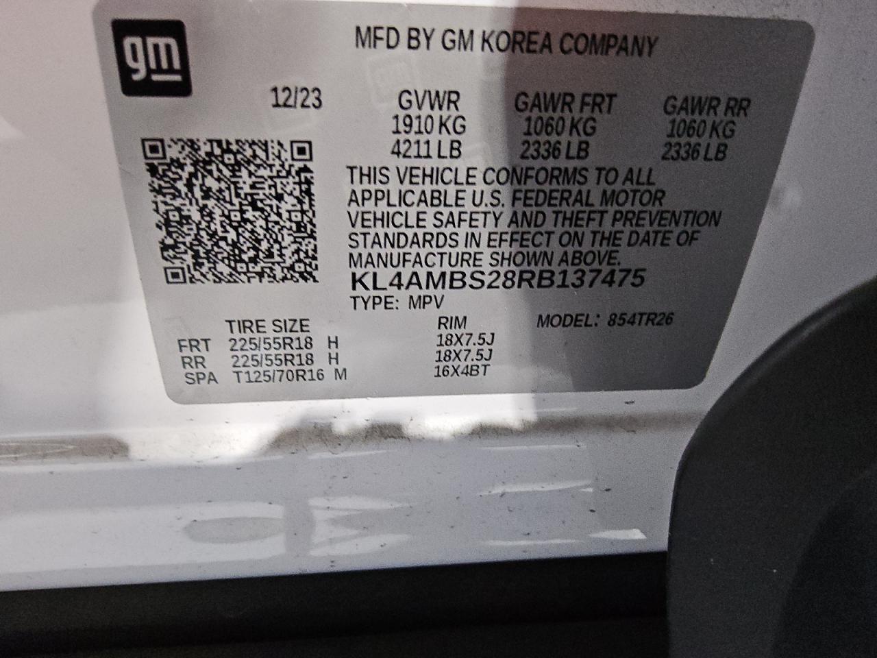 2024 Buick Encore Gx Preferred VIN: KL4AMBS28RB137475 Lot: 65909025