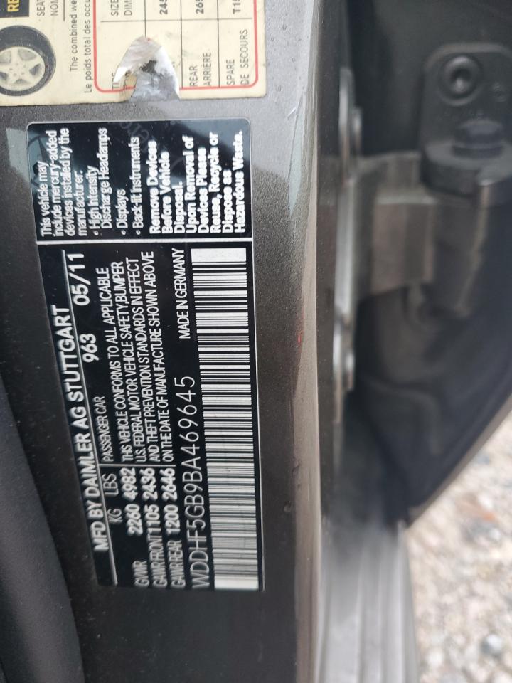 2011 Mercedes-Benz E 350 VIN: WDDHF5GB9BA469645 Lot: 65589845