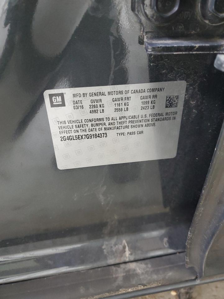 2016 Buick Regal VIN: 2G4GL5EX7G9184373 Lot: 64946395