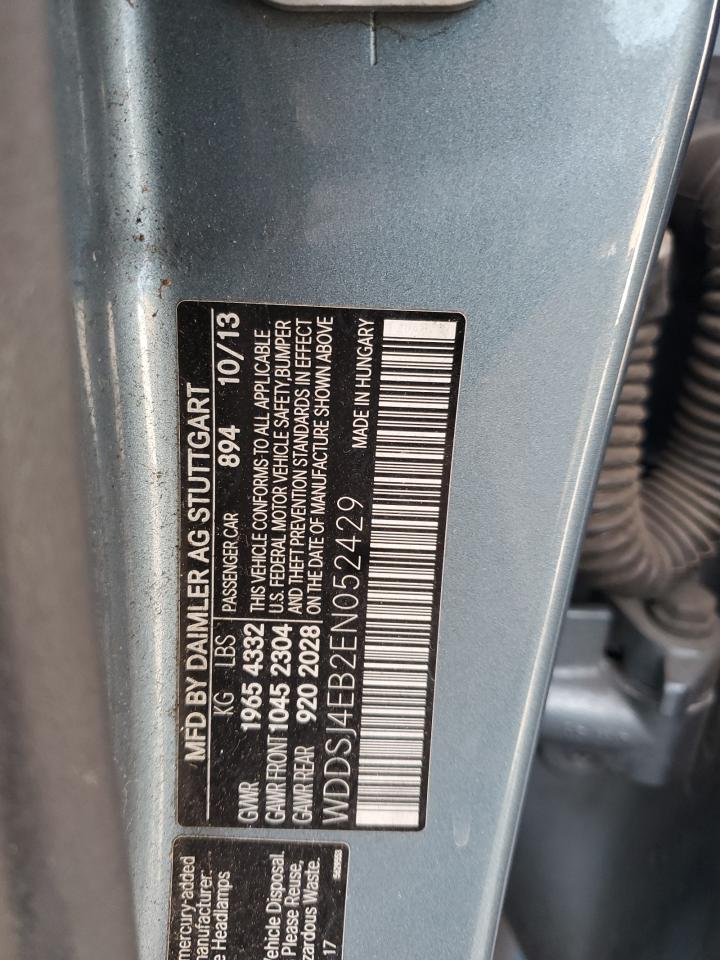 2014 Mercedes-Benz Cla 250 VIN: WDDSJ4EB2EN052429 Lot: 63479735