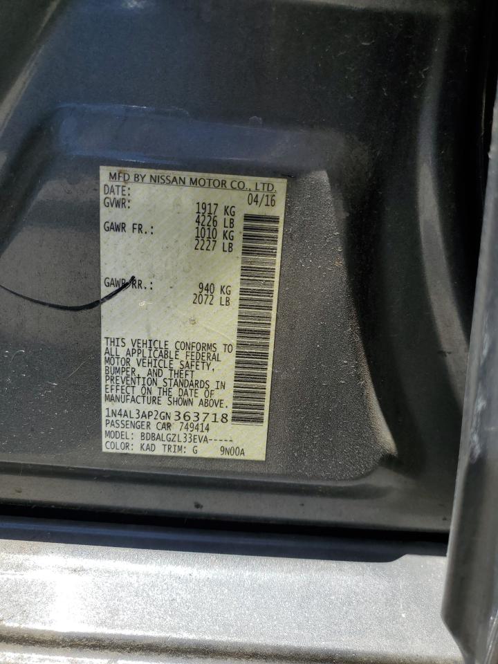 2016 Nissan Altima 2.5 VIN: 1N4AL3AP2GN363718 Lot: 64861855
