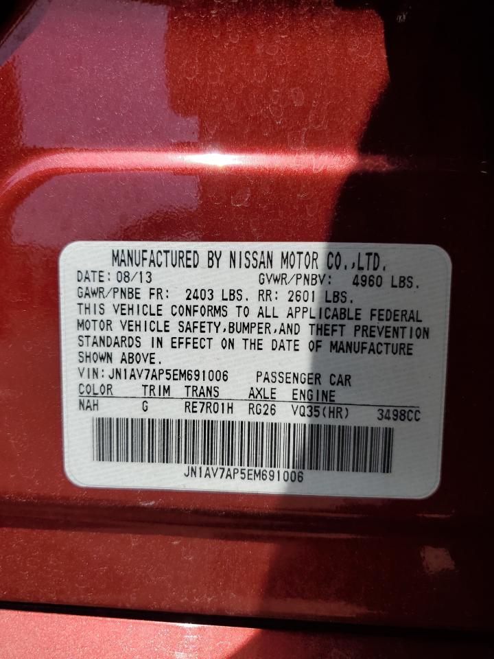 2014 Infiniti Q50 Hybrid Premium VIN: JN1AV7AP5EM691006 Lot: 65319095