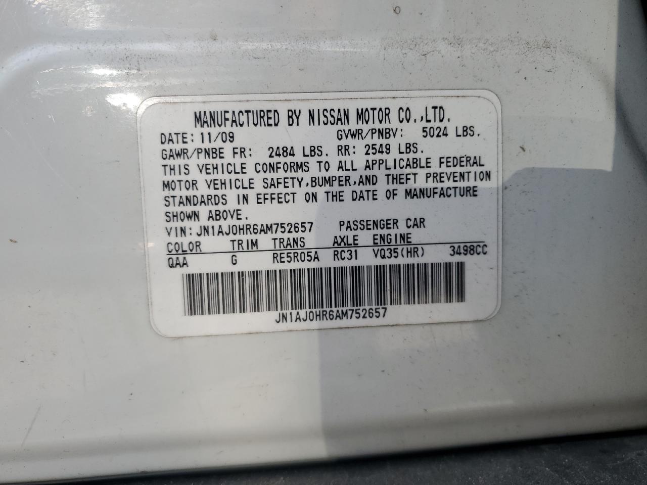 2010 Infiniti Ex35 Base VIN: JN1AJ0HR6AM752657 Lot: 66249765