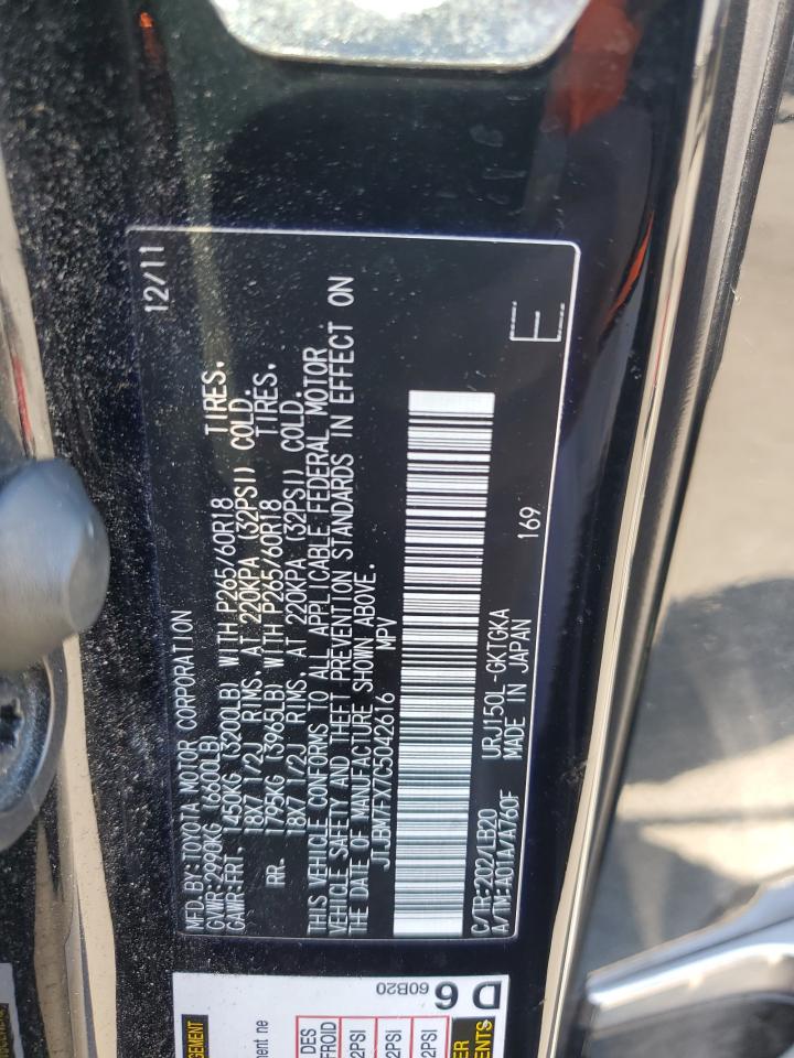 2012 Lexus Gx 460 VIN: JTJBM7FX7C5042616 Lot: 64311005