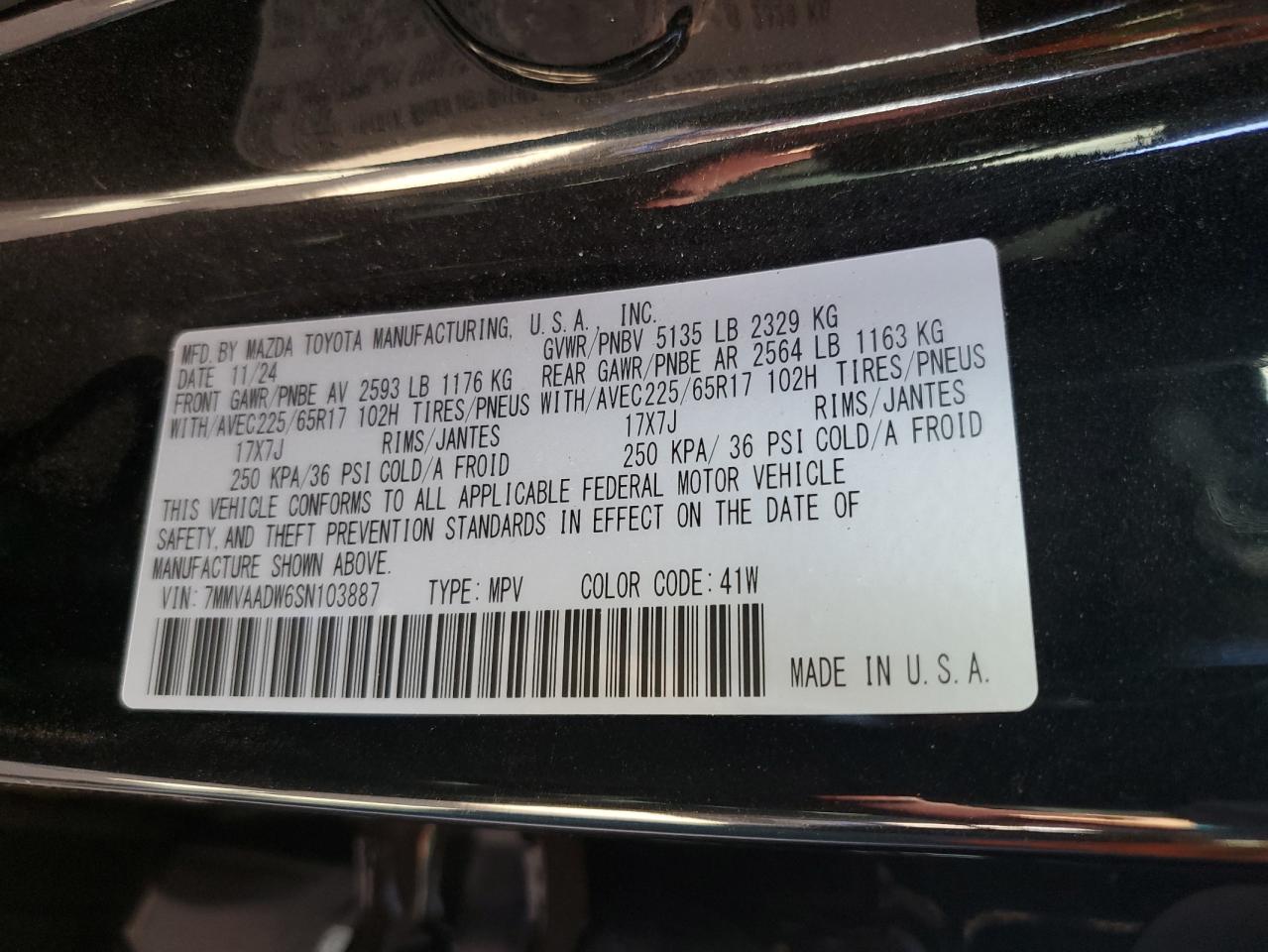 2025 Mazda Cx-50 Premium VIN: 7MMVAADW6SN103887 Lot: 64036545