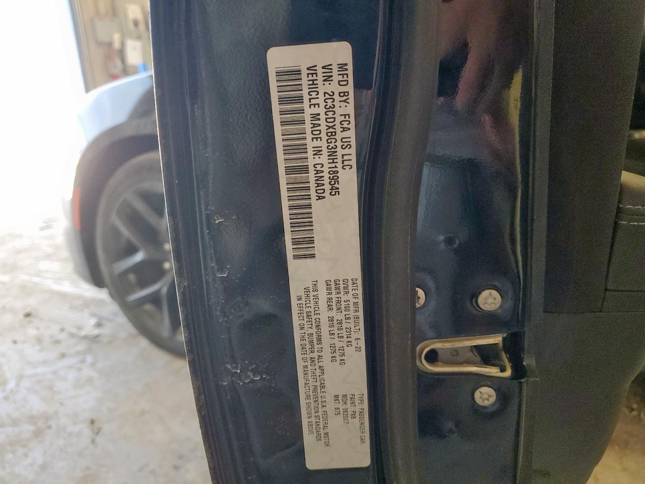 2022 Dodge Charger Sxt VIN: 2C3CDXBG3NH189545 Lot: 65037775