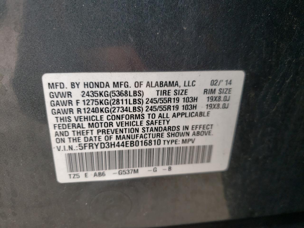 5fryd3h44eb016810 5FRYD3H44EB016810 2014 Acura Mdx Technology