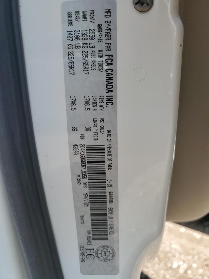 2019 Dodge Grand Caravan Se VIN: 2C4RDGBG6KR719356 Lot: 64740265