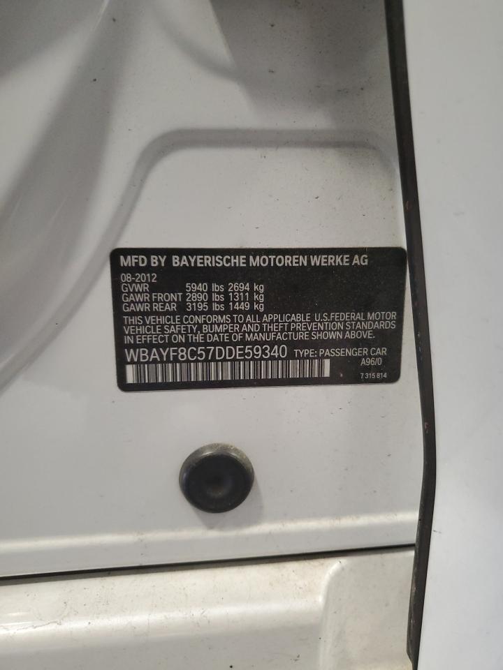 2013 BMW 750 Lxi VIN: WBAYF8C57DDE59340 Lot: 65357045