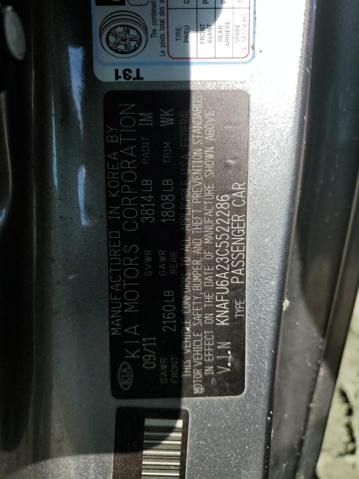2012 Kia Forte Ex VIN: KNAFU6A23C5522286 Lot: 64307275