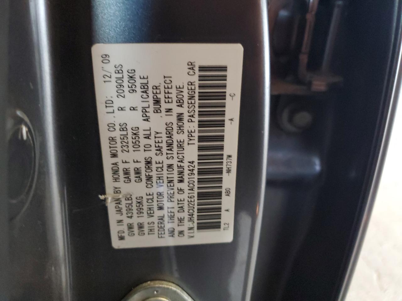jh4cu2e61ac019424 JH4CU2E61AC019424 2010 Acura Tsx