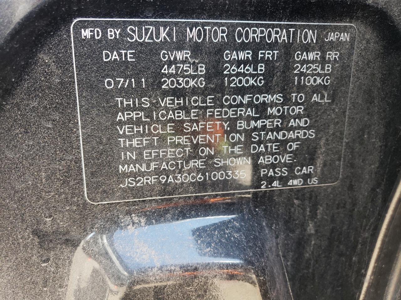 2012 Suzuki Kizashi Se VIN: JS2RF9A30C6110033 Lot: 63523475