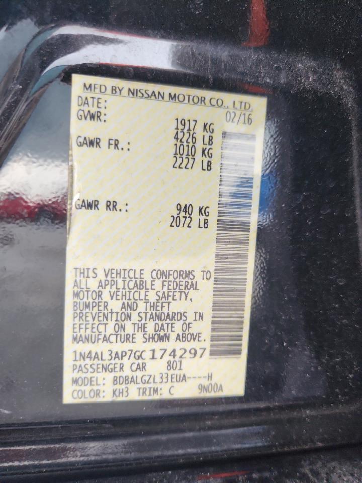 2016 Nissan Altima 2.5 VIN: 1N4AL3AP7GC174297 Lot: 63259775