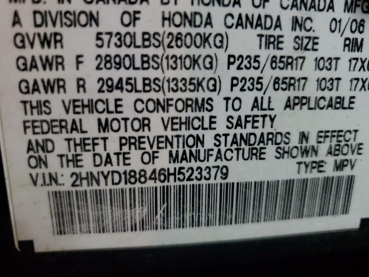 2006 Acura Mdx Touring VIN: 2HNYD18846H523379 Lot: 63350525