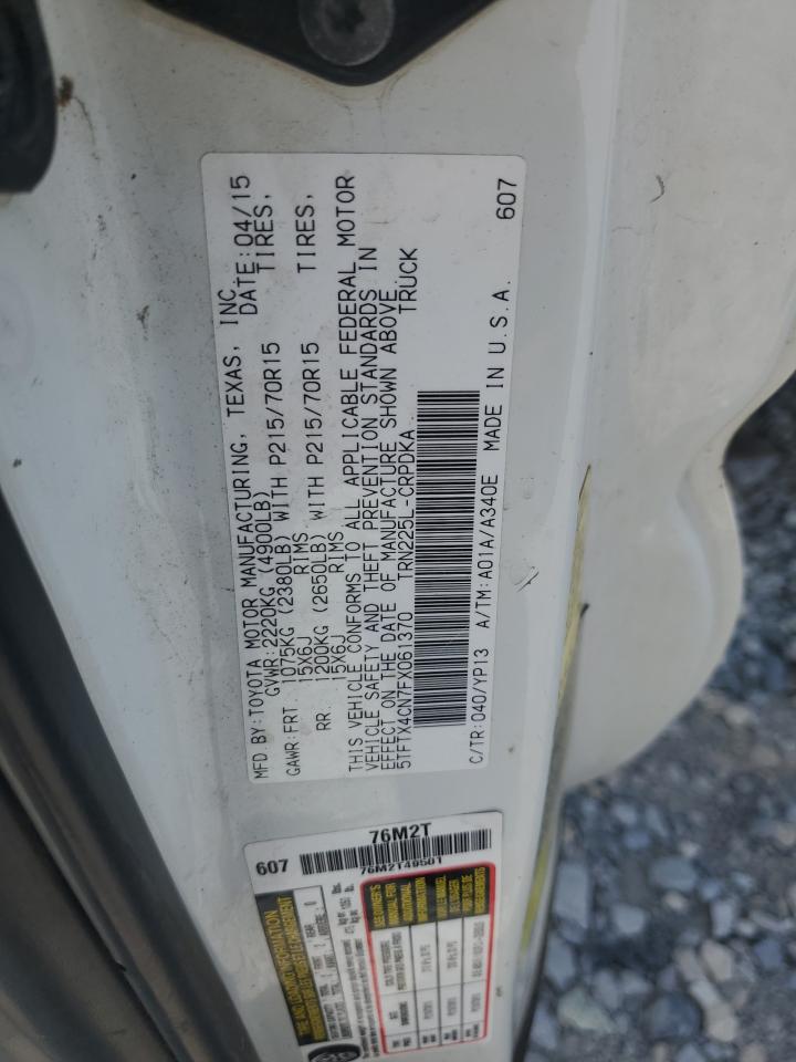 2015 Toyota Tacoma Access Cab VIN: 5TFTX4CN7FX061370 Lot: 64174505