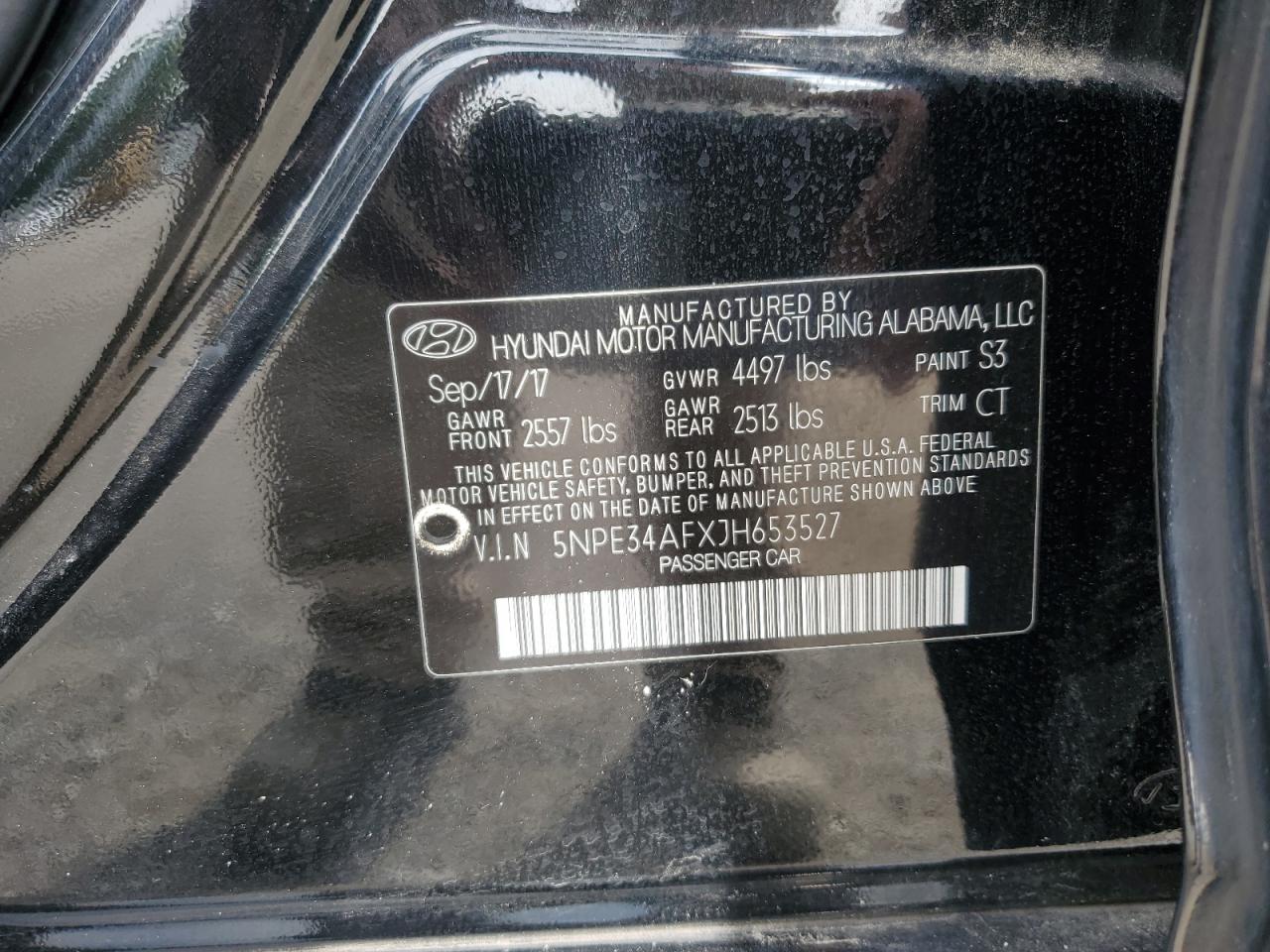 2018 Hyundai Sonata Sport VIN: 5NPE34AFXJH653527 Lot: 65526055