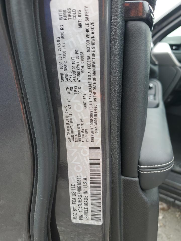 2022 Jeep Grand Cherokee Laredo VIN: 1C4RJHAG7N8610811 Lot: 64459385
