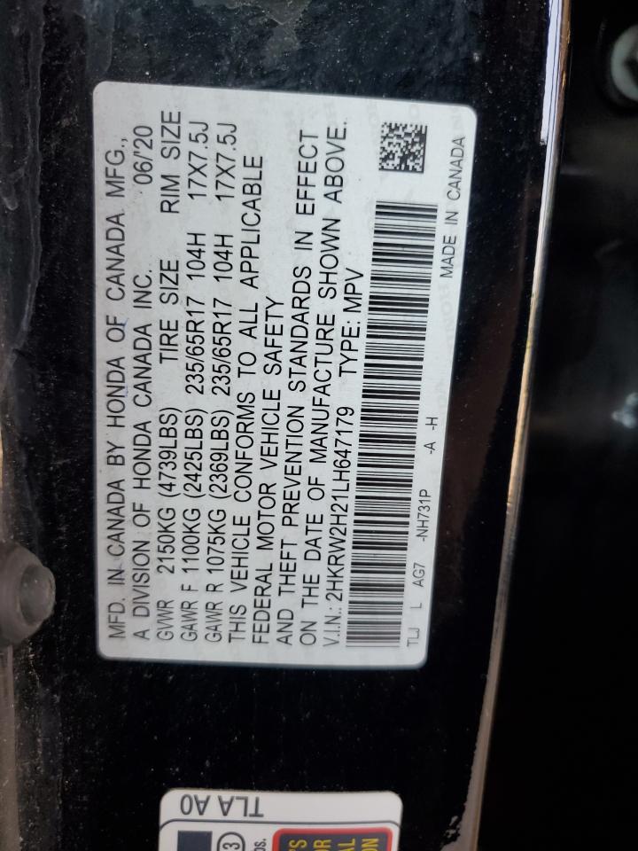 2020 Honda Cr-V Lx VIN: 2HKRW2H21LH647179 Lot: 63369395