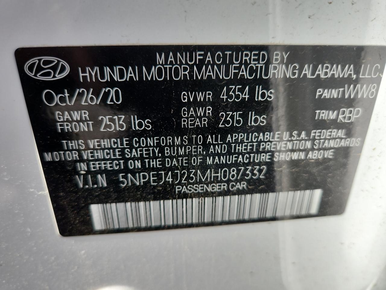 2021 Hyundai Sonata Sel Plus VIN: 5NPEJ4J23MH087332 Lot: 64388295