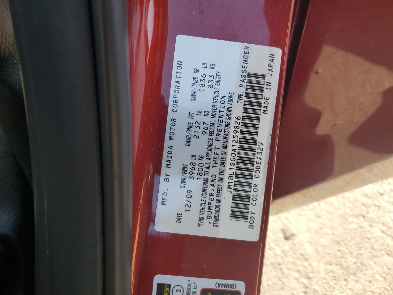 2010 Mazda 3 I VIN: JM1BL1SG0A1259826 Lot: 66298845