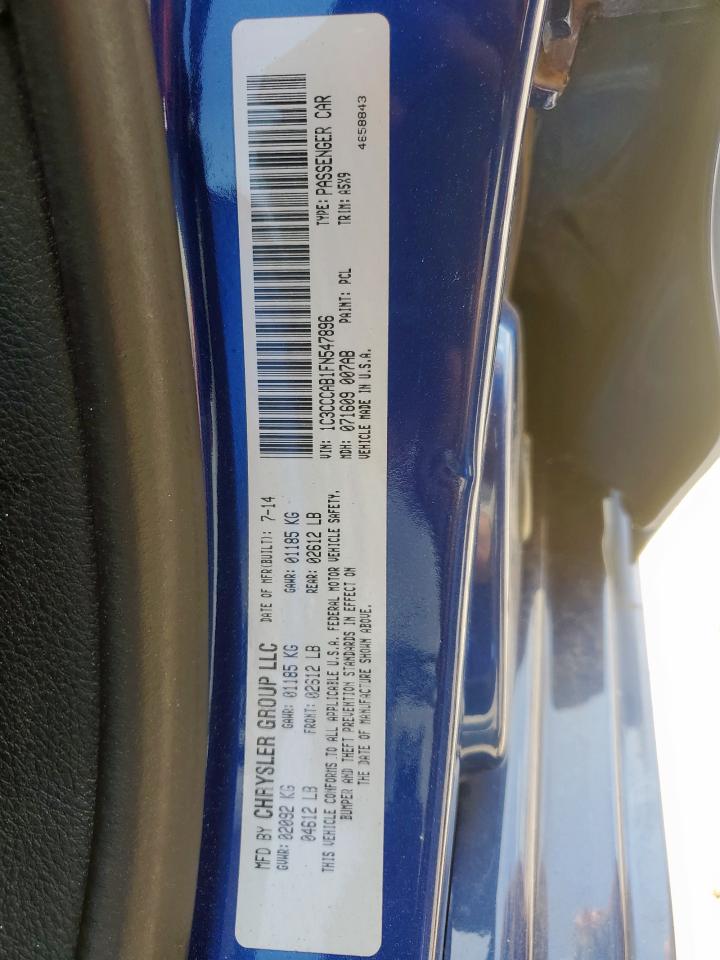 2015 Chrysler 200 Limited VIN: 1C3CCCAB1FN547896 Lot: 65080915