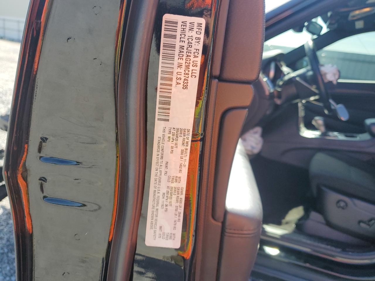2021 Jeep Grand Cherokee Laredo VIN: 1C4RJEAG2MC874335 Lot: 65174385