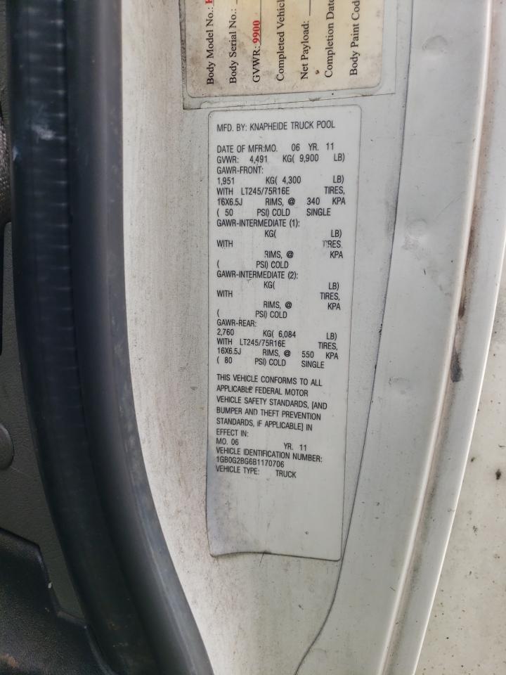 1GB0G2BG6B1170706 2011 Chevrolet Express G3500