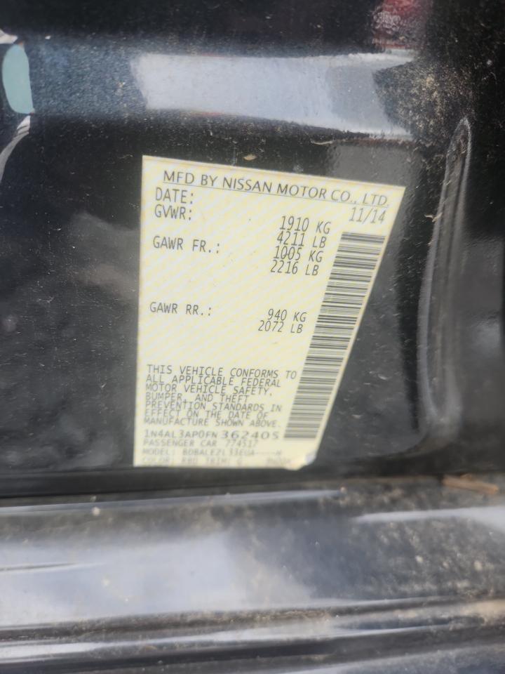 2015 Nissan Altima 2.5 VIN: 1N4AL3AP0FN362405 Lot: 65059665