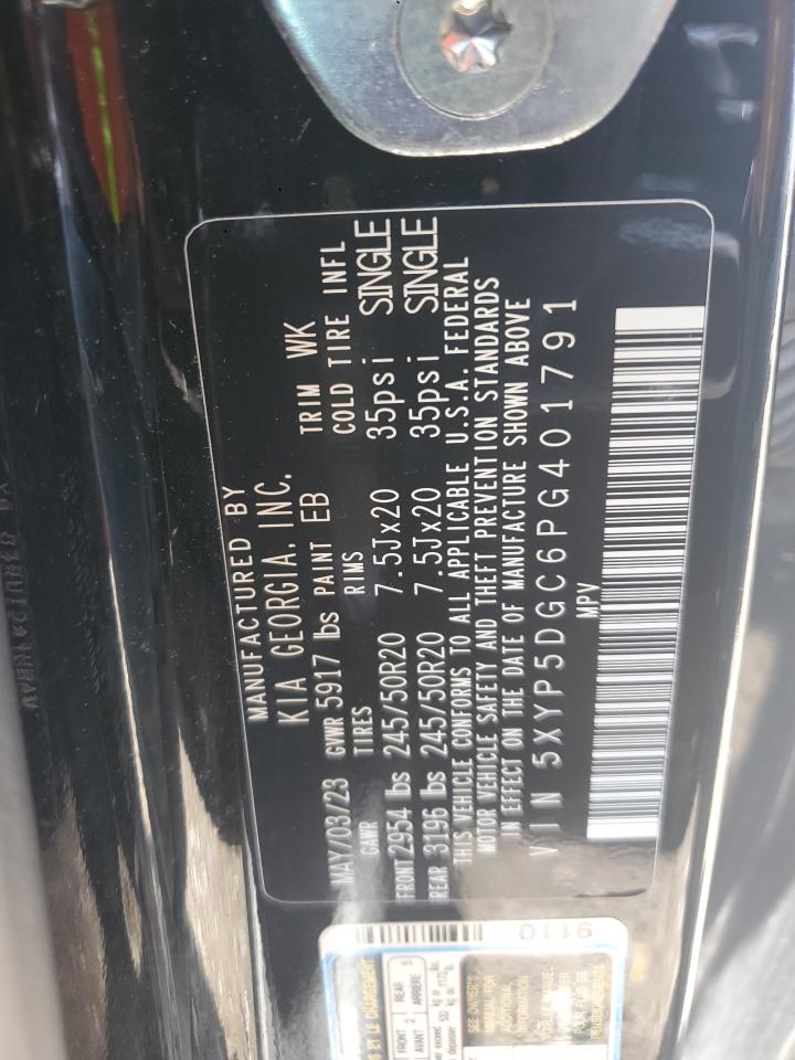 2023 Kia Telluride Sx VIN: 5XYP5DGC6PG401791 Lot: 63160375
