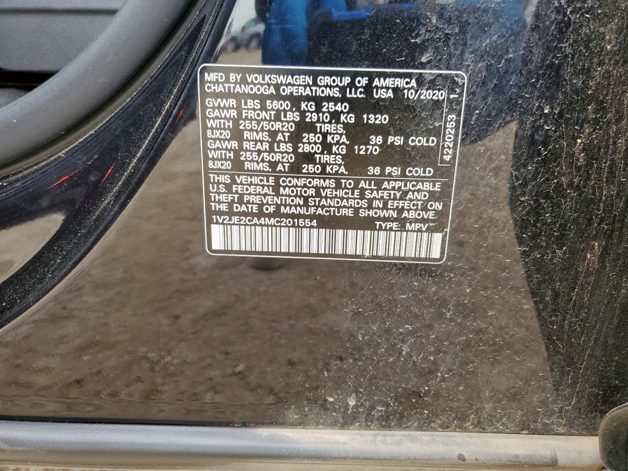 2021 Volkswagen Atlas Cross Sport Se VIN: 1V2JE2CA4MC201554 Lot: 63222135