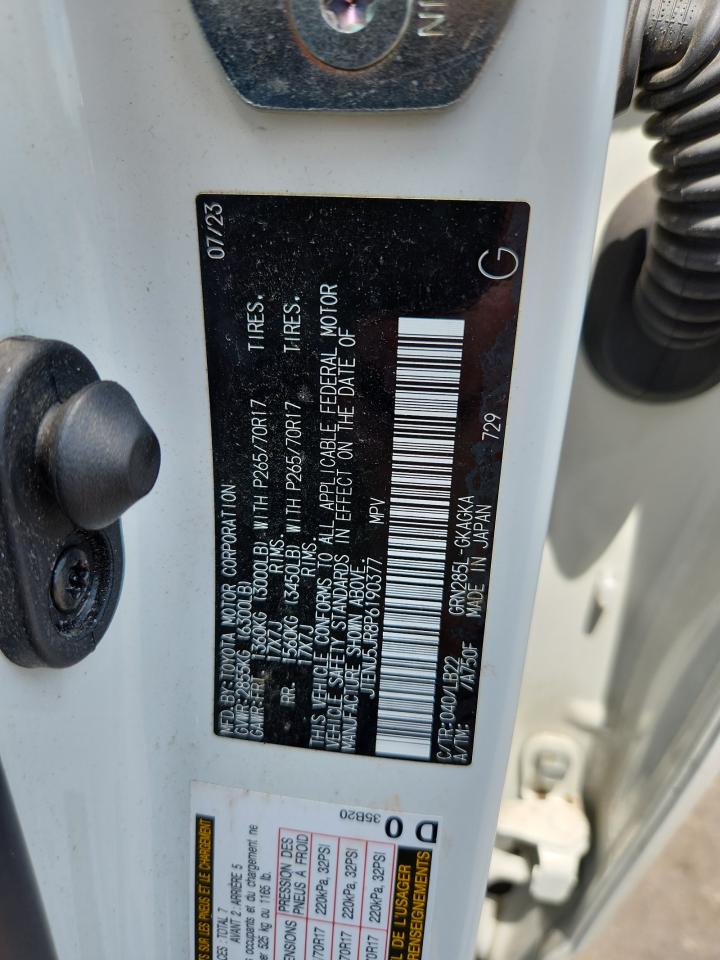 2023 Toyota 4Runner Se VIN: JTENU5JR8P6190377 Lot: 65110655