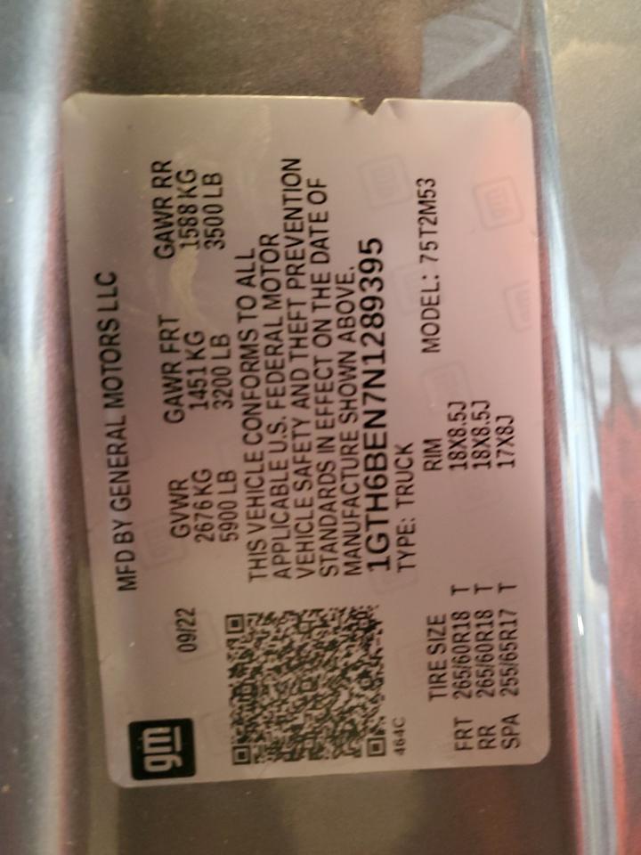 2022 GMC Canyon Elevation VIN: 1GTH6BEN7N1289395 Lot: 63820915
