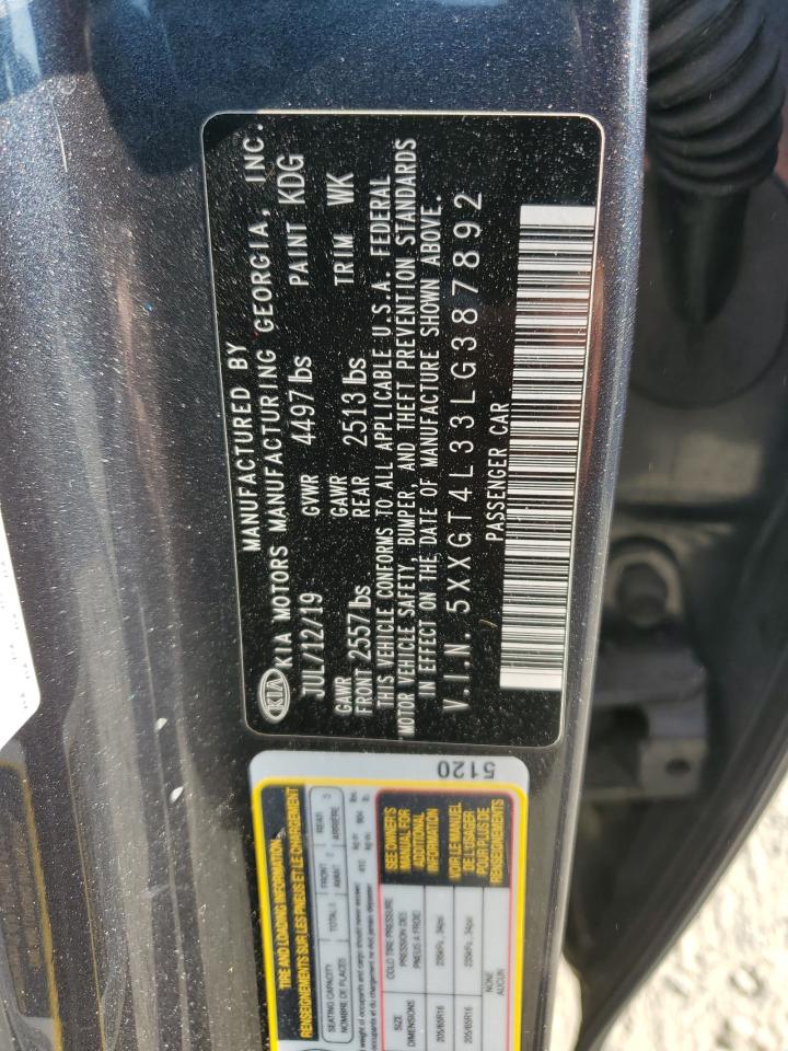 2020 Kia Optima Lx VIN: 5XXGT4L33LG387892 Lot: 64098325