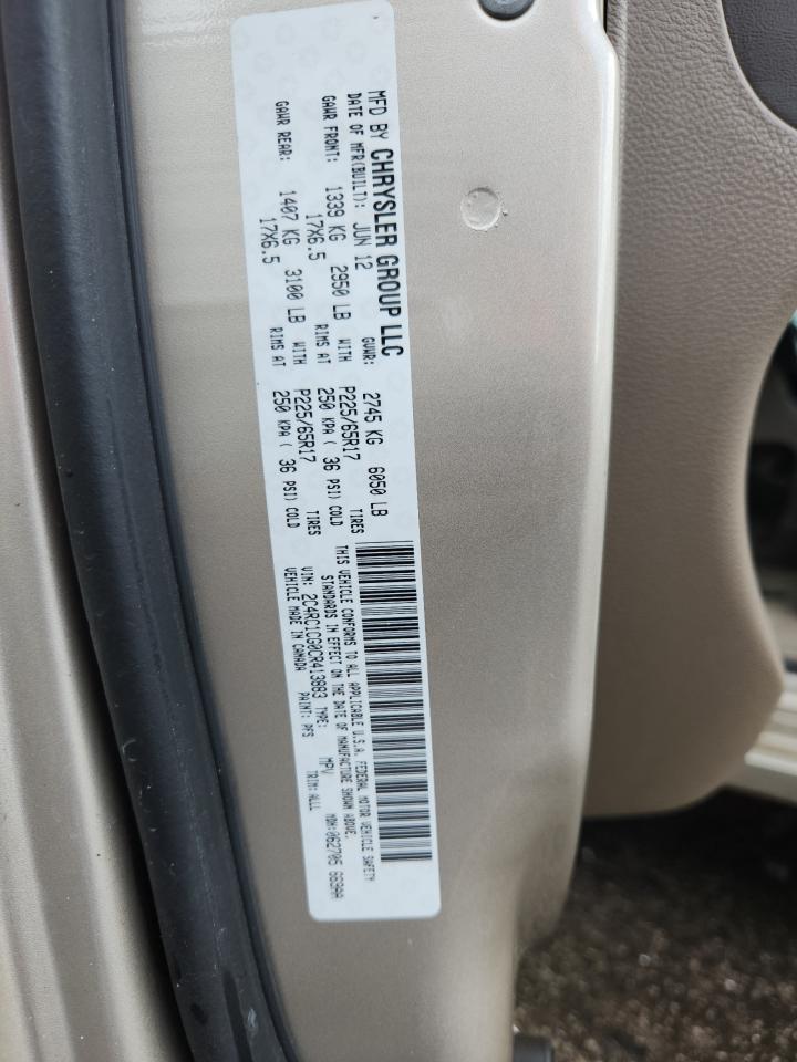 2012 Chrysler Town & Country Touring L VIN: 2C4RC1CG0CR413883 Lot: 64775895