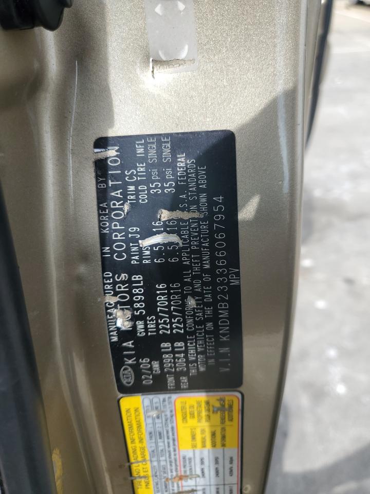 2006 Kia Sedona Ex VIN: KNDMB233366067954 Lot: 66032535
