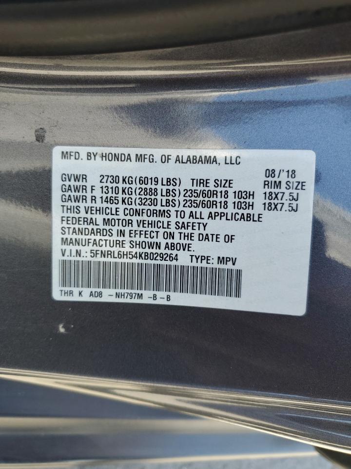 2019 Honda Odyssey Ex VIN: 5FNRL6H54KB029264 Lot: 62795085