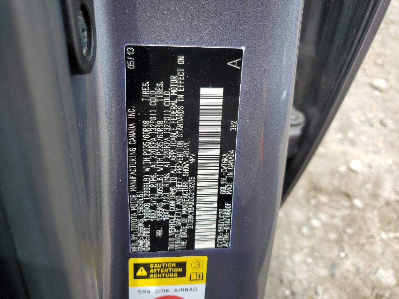 2013 Lexus Rx 350 Base VIN: 2T2BK1BAXDC213205 Lot: 63222475