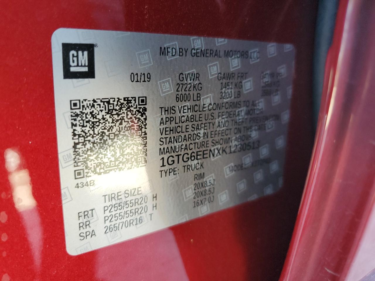 2019 GMC Canyon Denali VIN: 1GTG6EENXK1230513 Lot: 64067565