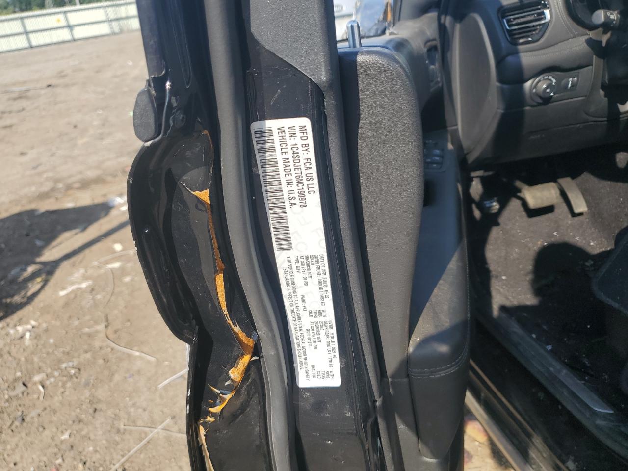 2022 Dodge Durango Citadel VIN: 1C4SDJET6NC190978 Lot: 64075635