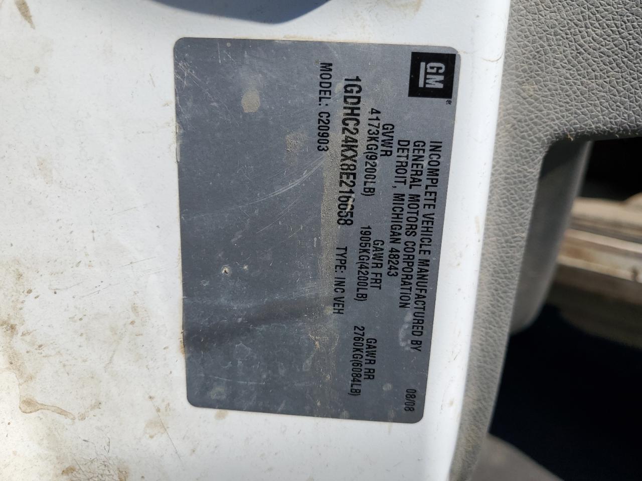 2008 GMC Sierra C2500 Heavy Duty VIN: 1GDHC24KX8E216658 Lot: 64649085